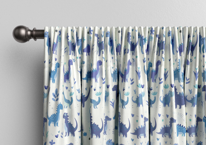 Dino Land, Blue Denim - Made to Measure Curtains - Image 9